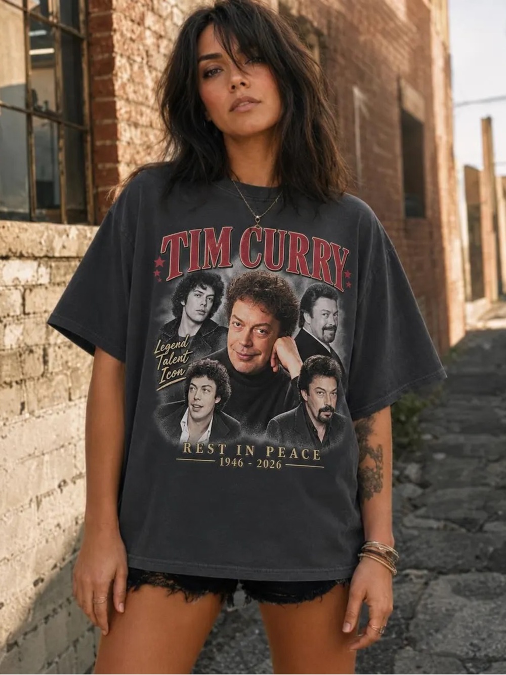 Tim Curry Rest In Peace Memorial Comfort Color Pepper Bootleg Graphic T-Shirt